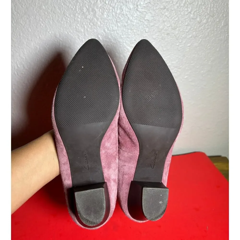 Clarks Heels Ultimate Comfort Collection Suede Blush Pink Women’s Size 8 Shoes